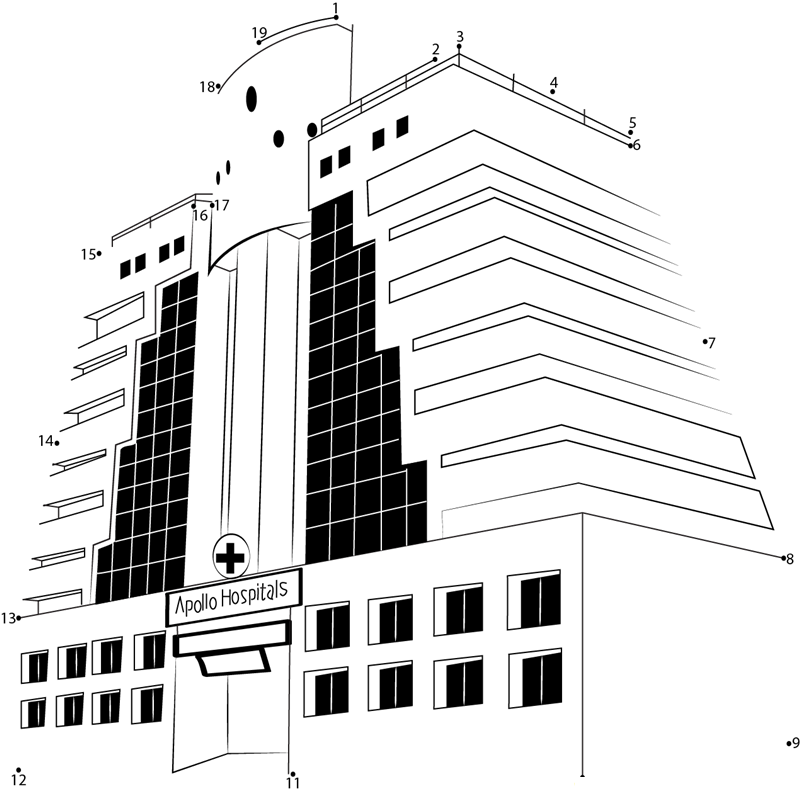 Apollo Hospitals printable dot to dot worksheet