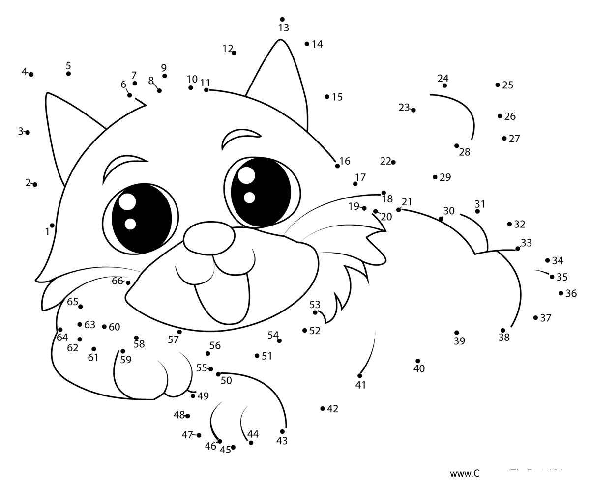 Cat-Relaxing-On-The-Floor dot to dot worksheets