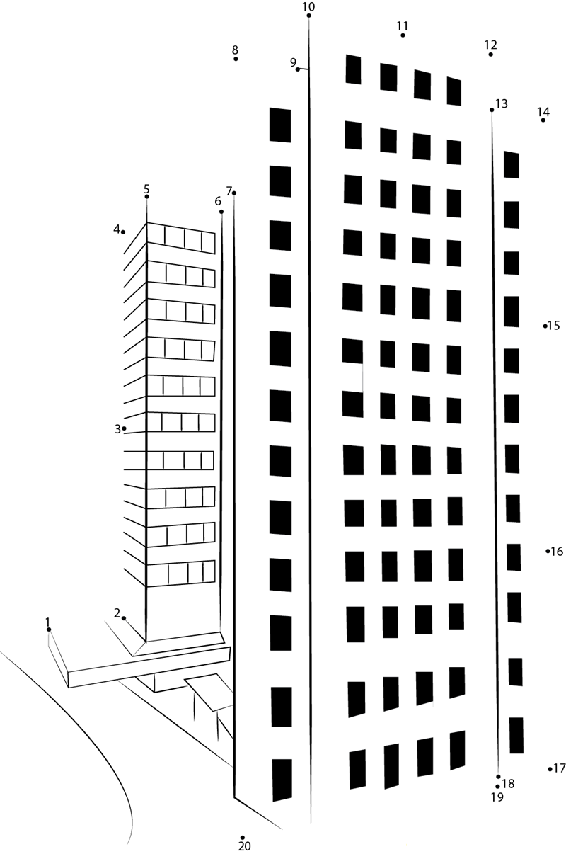 Charity Hospital printable dot to dot worksheet