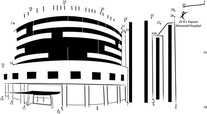 Dr B L Kapoor Memorial Hospital printable dot to dot worksheet