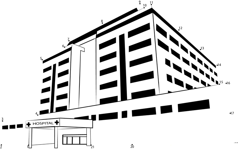 General Hospital printable dot to dot worksheet