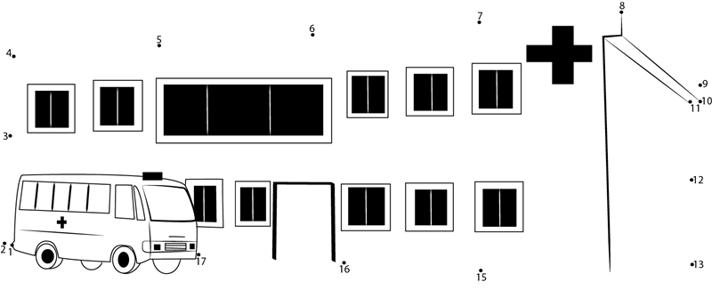 Janaki Hospital printable dot to dot worksheet