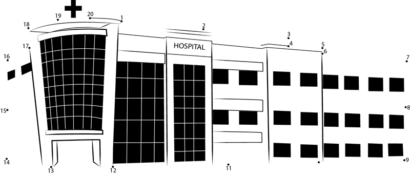 Jupiter Hospital Renovation printable dot to dot worksheet