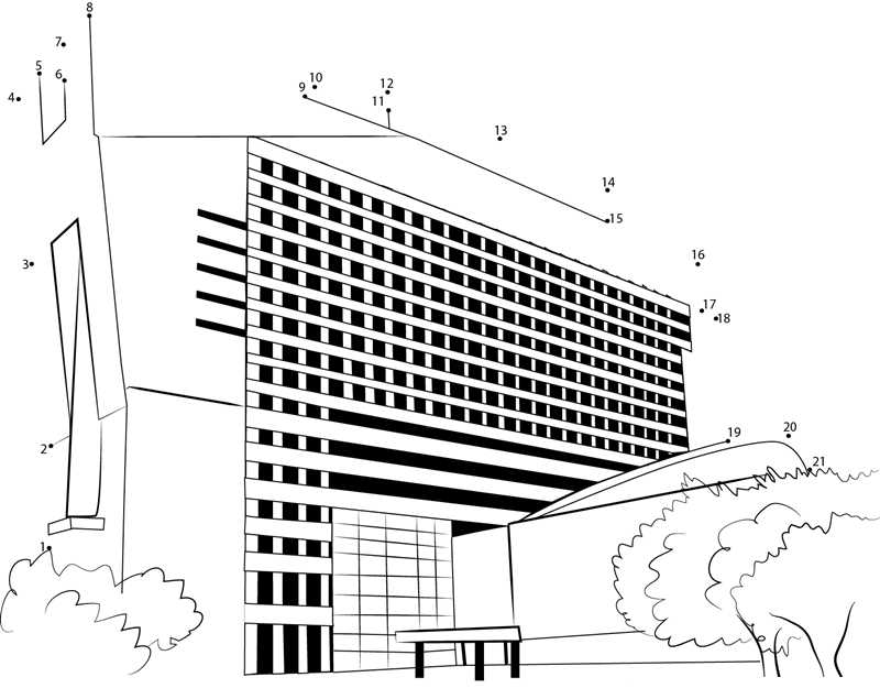 Life Care Hospital printable dot to dot worksheet