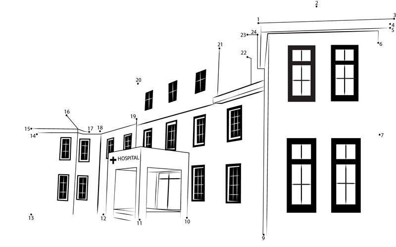 Major Private Hospitals printable dot to dot worksheet