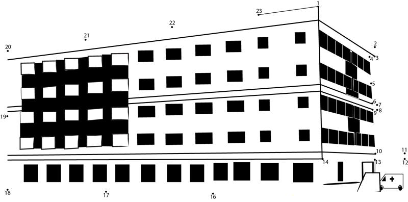 Public Hospital printable dot to dot worksheet