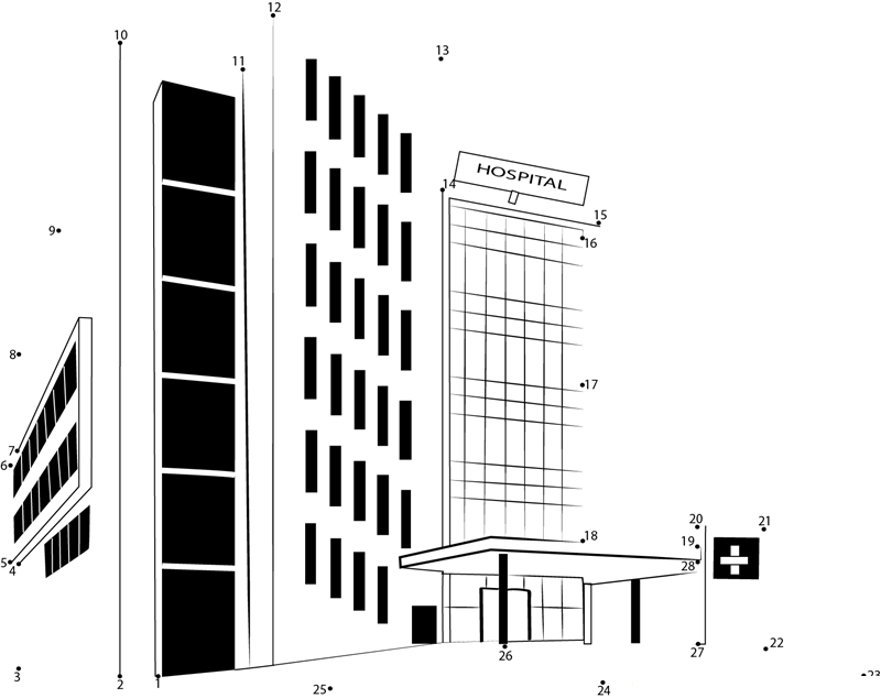 Spectrum Health Care Hospital printable dot to dot worksheet