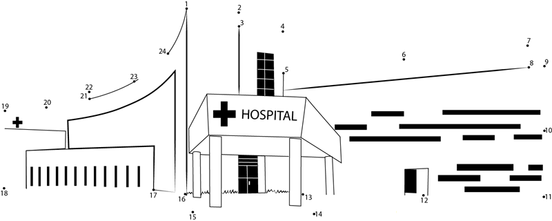 St Lukes Lakeside Hospital printable dot to dot worksheet