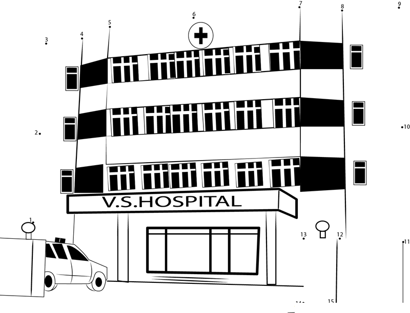 Vs Hospital printable dot to dot worksheet