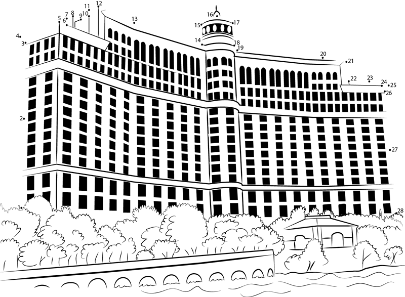 Bellagio Hotel dot to dot worksheets