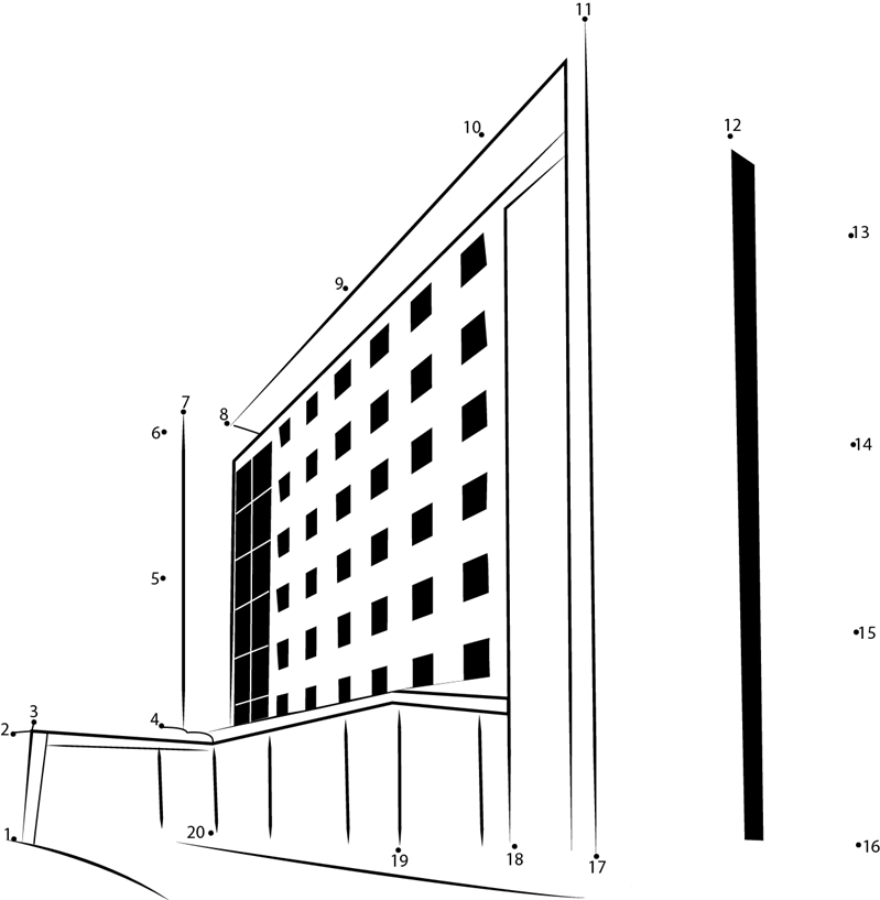 Hotel Ibis Merida printable dot to dot worksheet