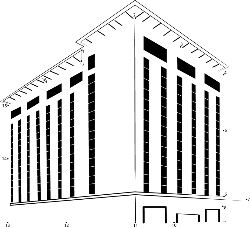 Ibis Hotel printable dot to dot worksheet