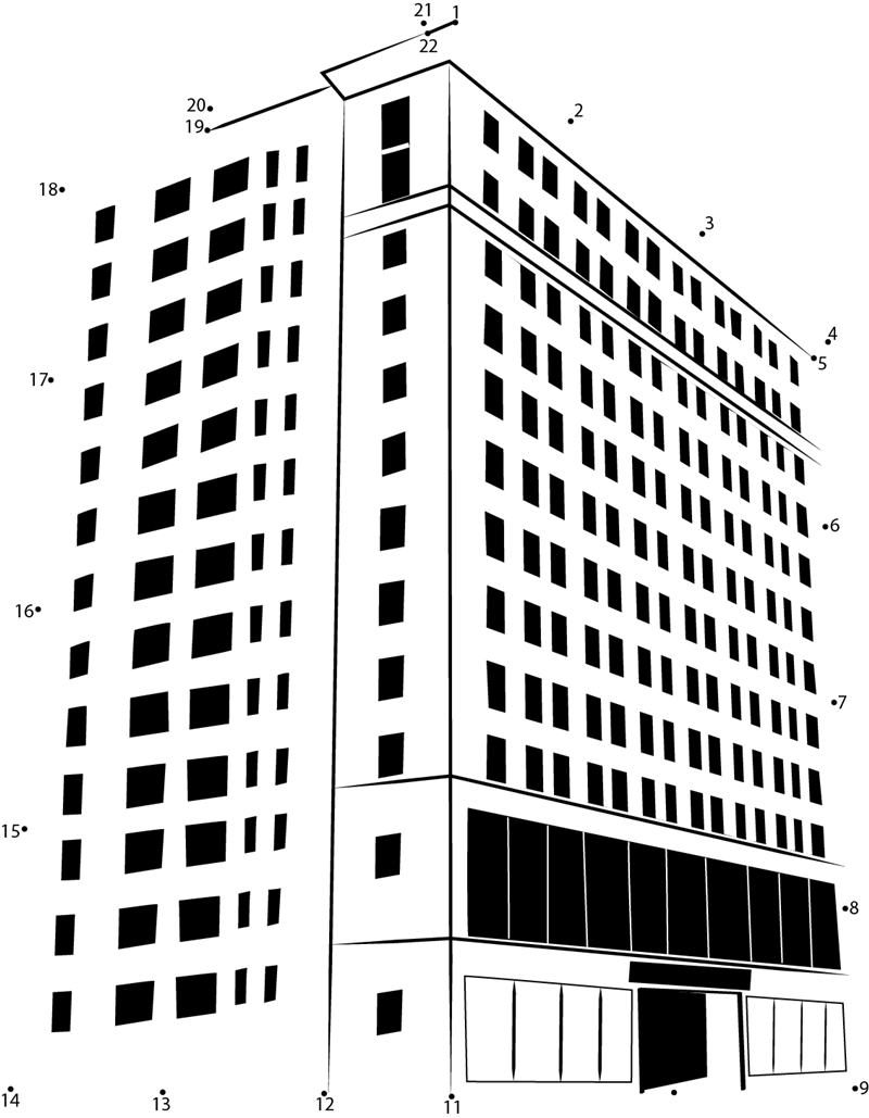 Park Avenue Hotel printable dot to dot worksheet