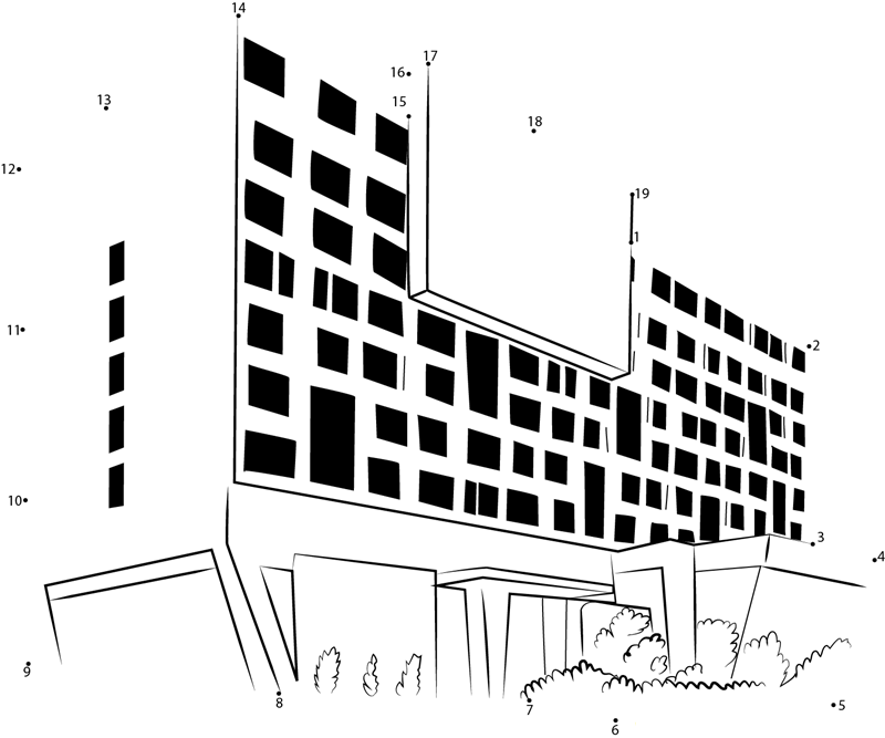 Radisson Blu Hotel printable dot to dot worksheet