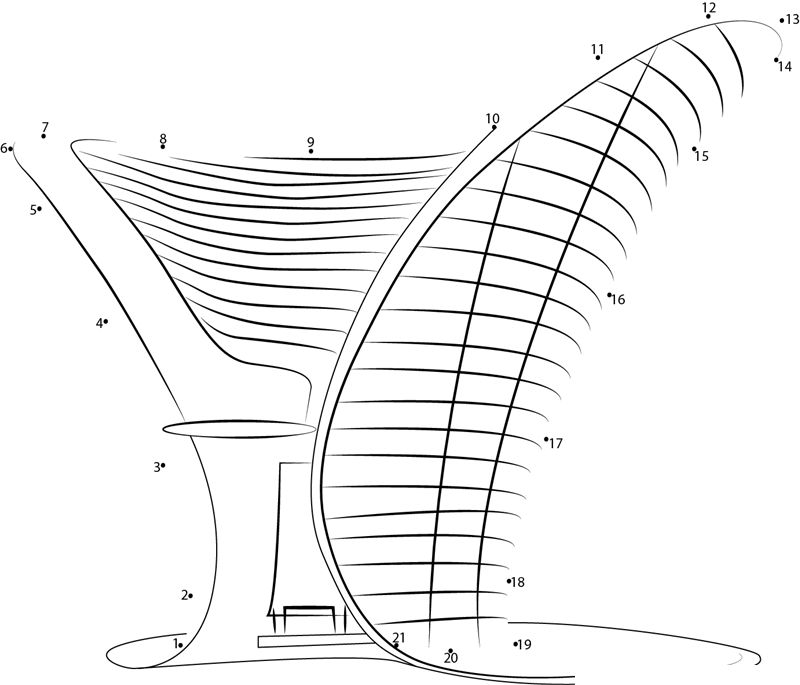 Worlds Most Beautiful Hotel In Dubai printable dot to dot worksheet