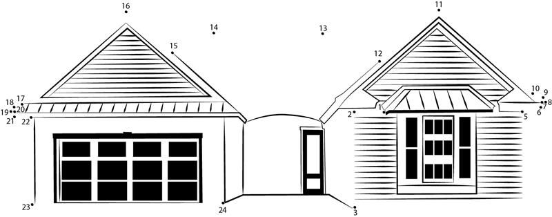 Builder Concept Home  Frontsunset printable dot to dot worksheet