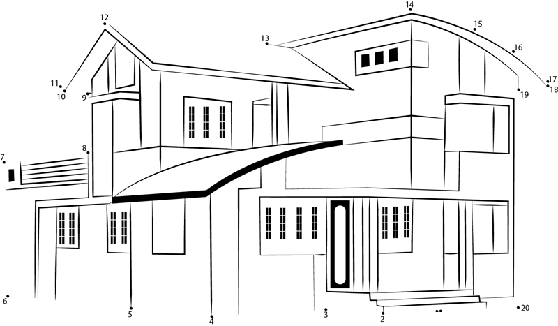 Design Of Duplex House In India dot to dot worksheets