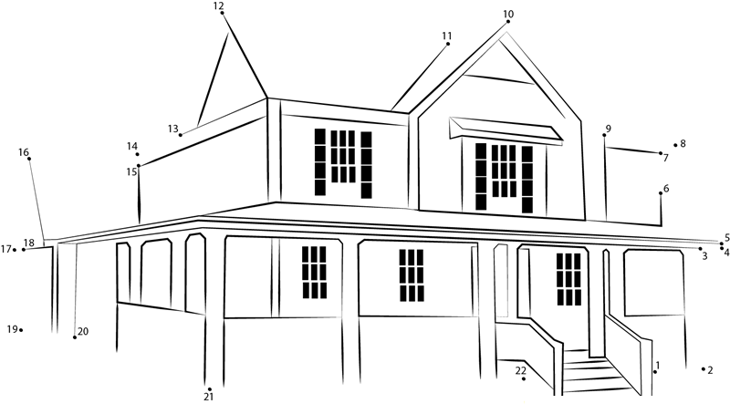 House Revised printable dot to dot worksheet