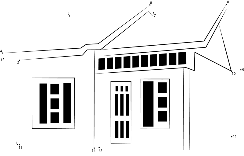 Simple House Designs printable dot to dot worksheet