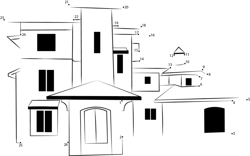 Tuscan Style Homes With Nice Design printable dot to dot worksheet