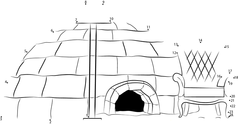 Iglu Dorf printable dot to dot worksheet