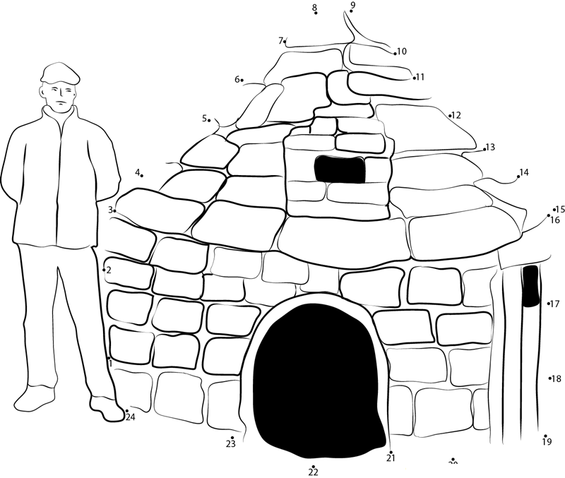 Inuit Eskimo Igloo printable dot to dot worksheet