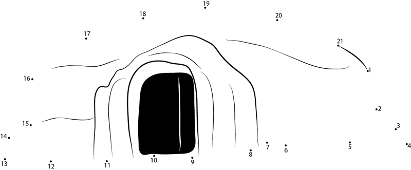 Quinzee Igloo printable dot to dot worksheet