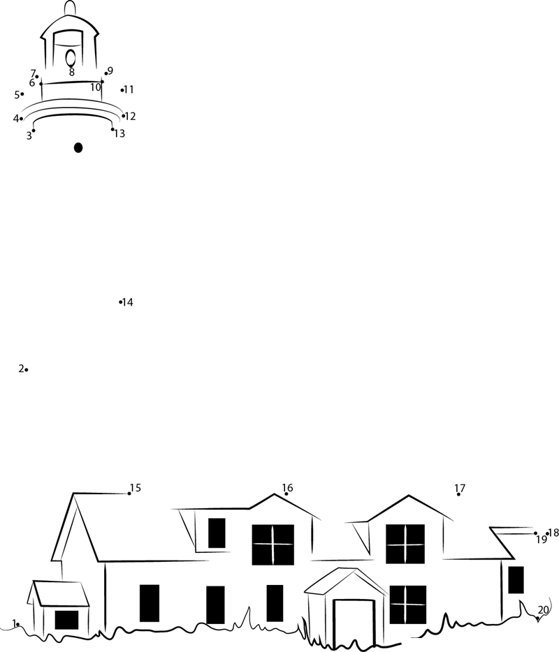 Orford Ness Lighthouse printable dot to dot worksheet