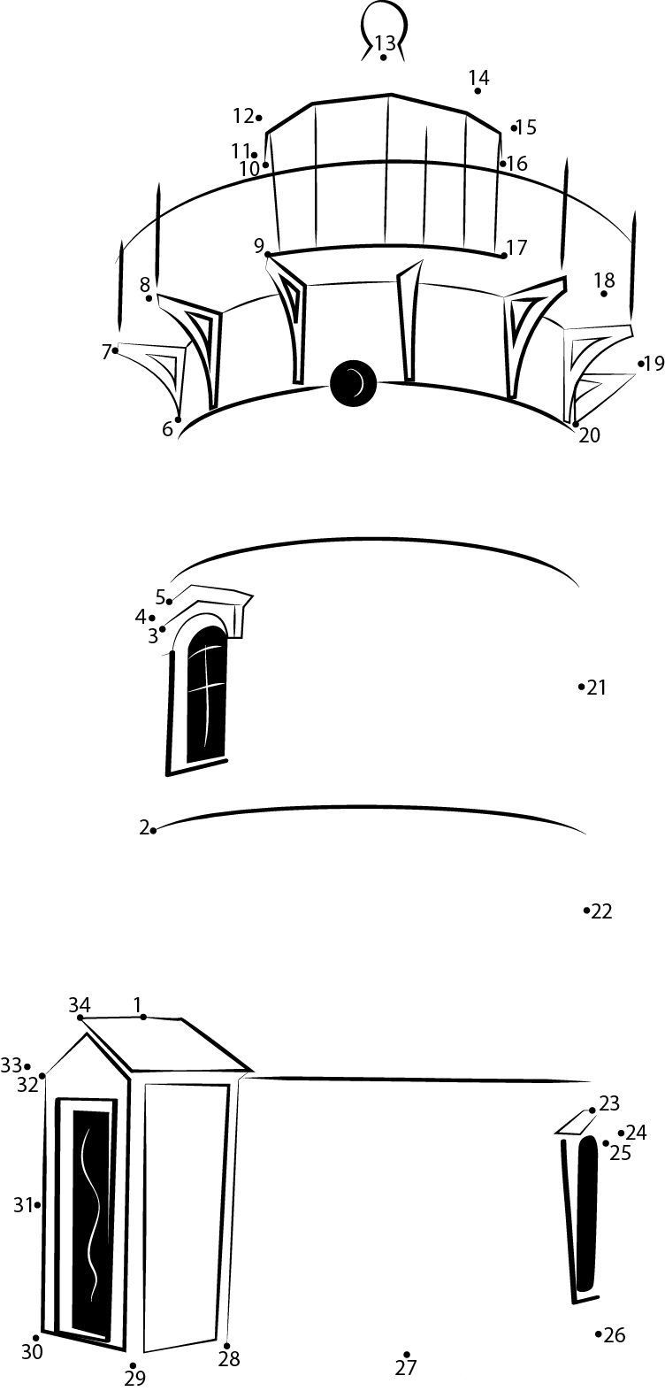 Racepoint Lighthouse printable dot to dot worksheet