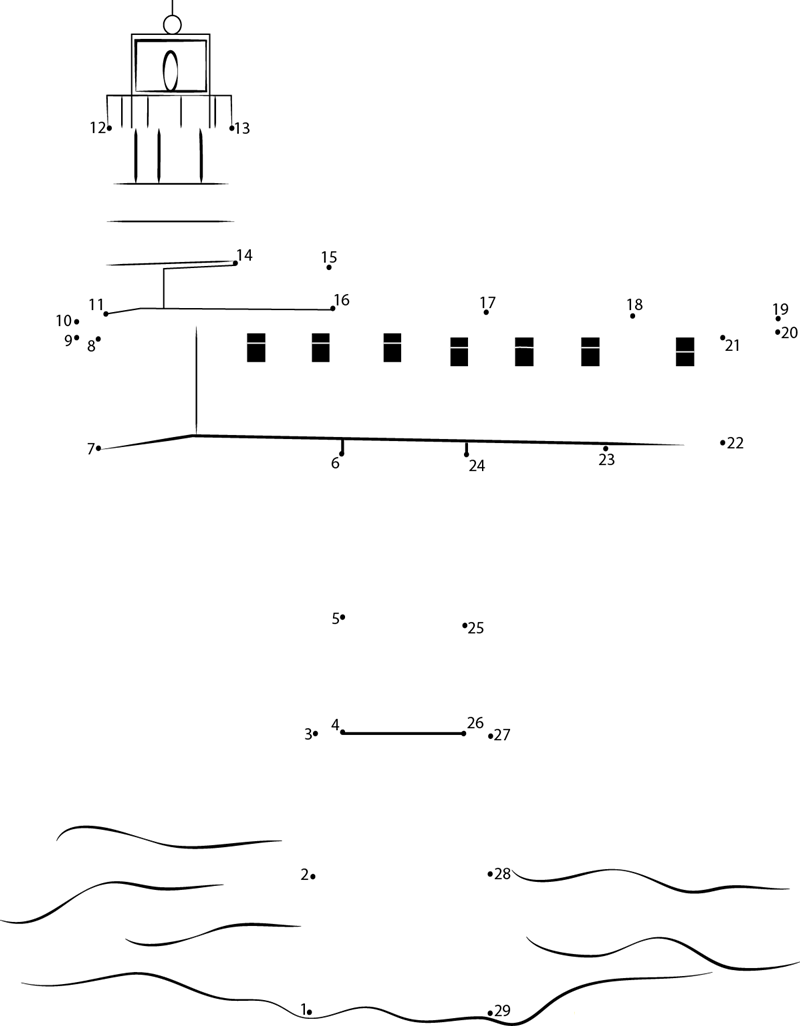 Royal Sovereign Lighthouse printable dot to dot worksheet