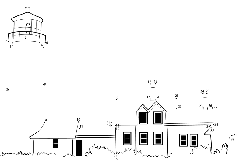 Rudyard X27 S Lighthouse printable dot to dot worksheet