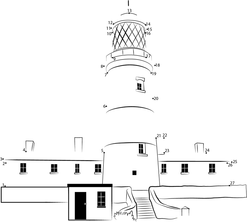 Souter Lighthouse printable dot to dot worksheet