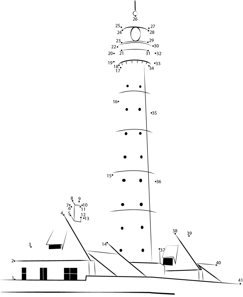 Winstanley X27 S Lighthouse printable dot to dot worksheet