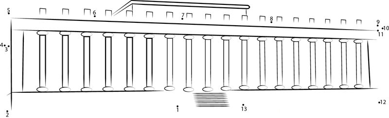 Altes Museum printable dot to dot worksheet