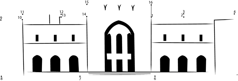 National Museum Oman printable dot to dot worksheet