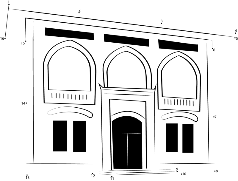 Old Grand National Assembly Museum printable dot to dot worksheet