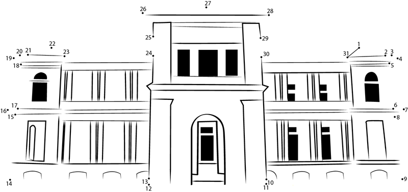 Pahang State Museum printable dot to dot worksheet