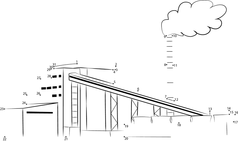 Power Plant printable dot to dot worksheet