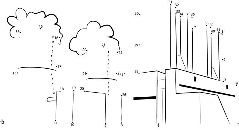 Power Plant Lippendorf printable dot to dot worksheet