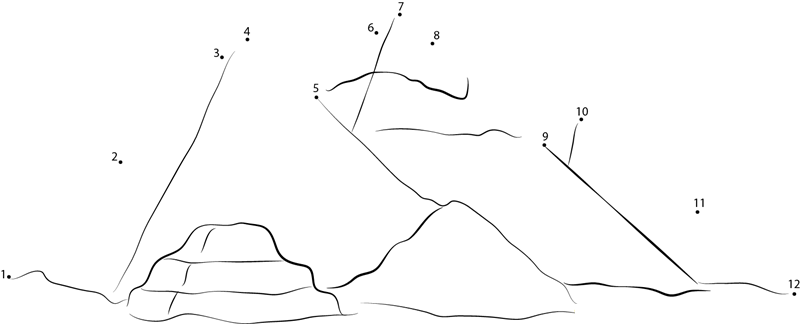 Nsude Pyramids printable dot to dot worksheet