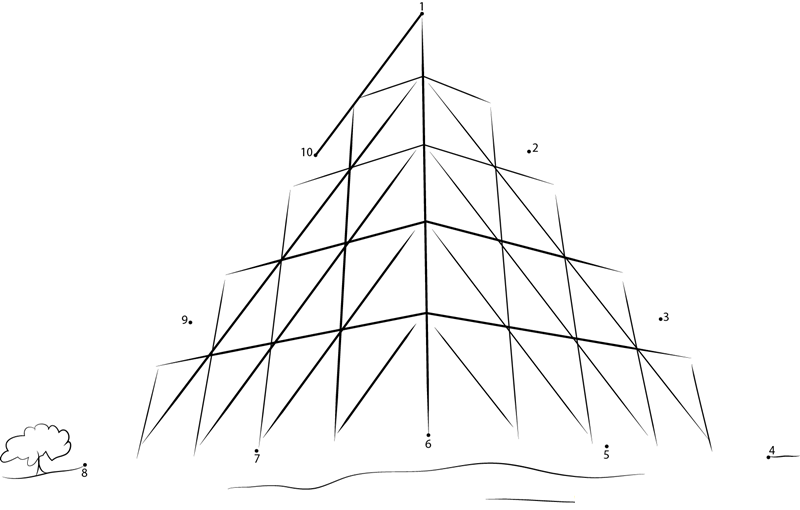 Palace Of Peace And Accord Pyramid printable dot to dot worksheet