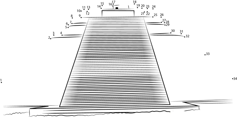 Pyramid Of The Magician printable dot to dot worksheet