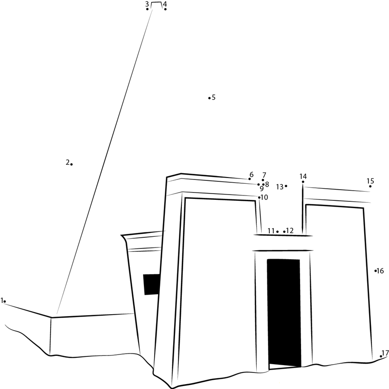 Square Pyramid printable dot to dot worksheet