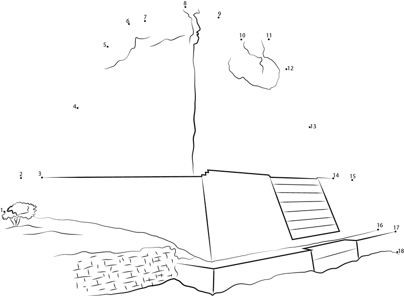 Votive Pyramid printable dot to dot worksheet