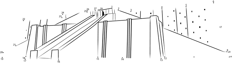 Ziggurat Pyramid printable dot to dot worksheet