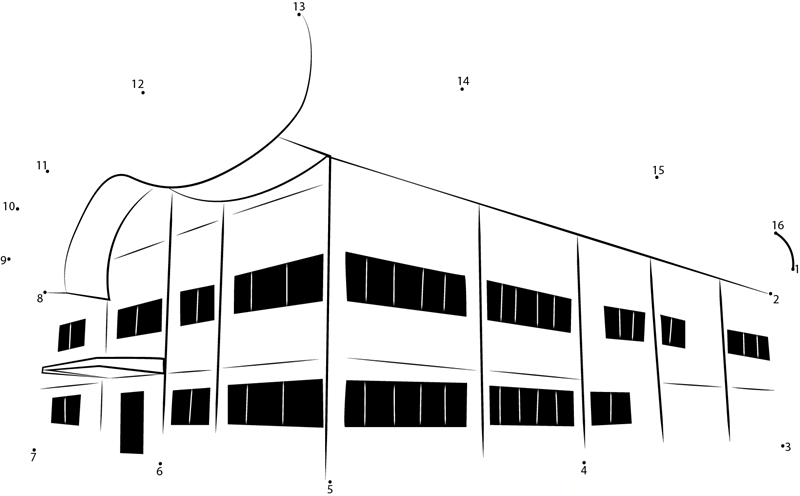 School Building printable dot to dot worksheet