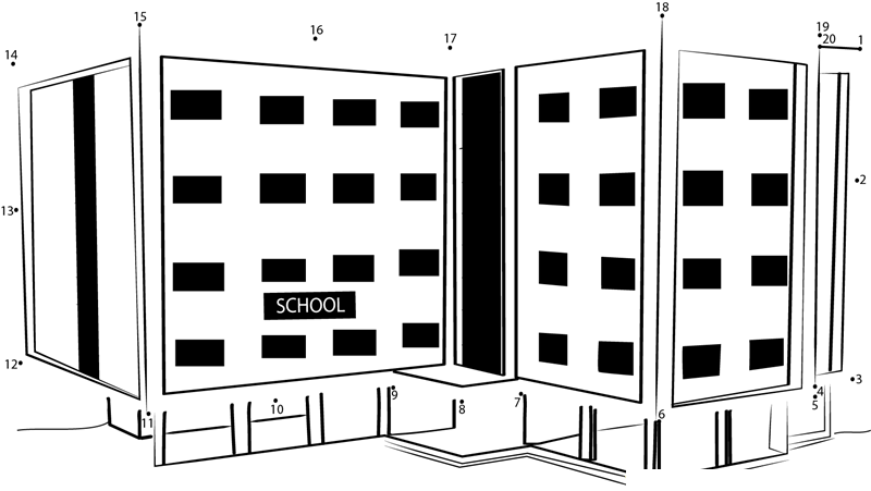 Spicer Higher Secondary School printable dot to dot worksheet