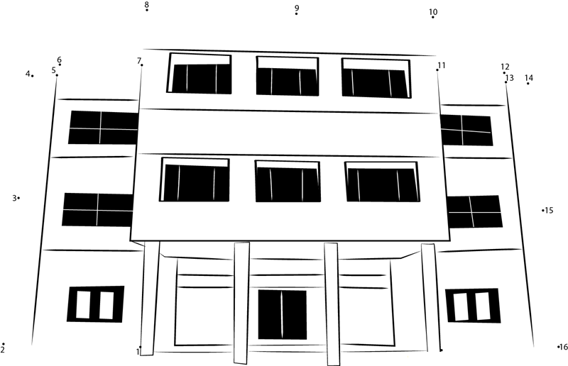 Virtual School printable dot to dot worksheet