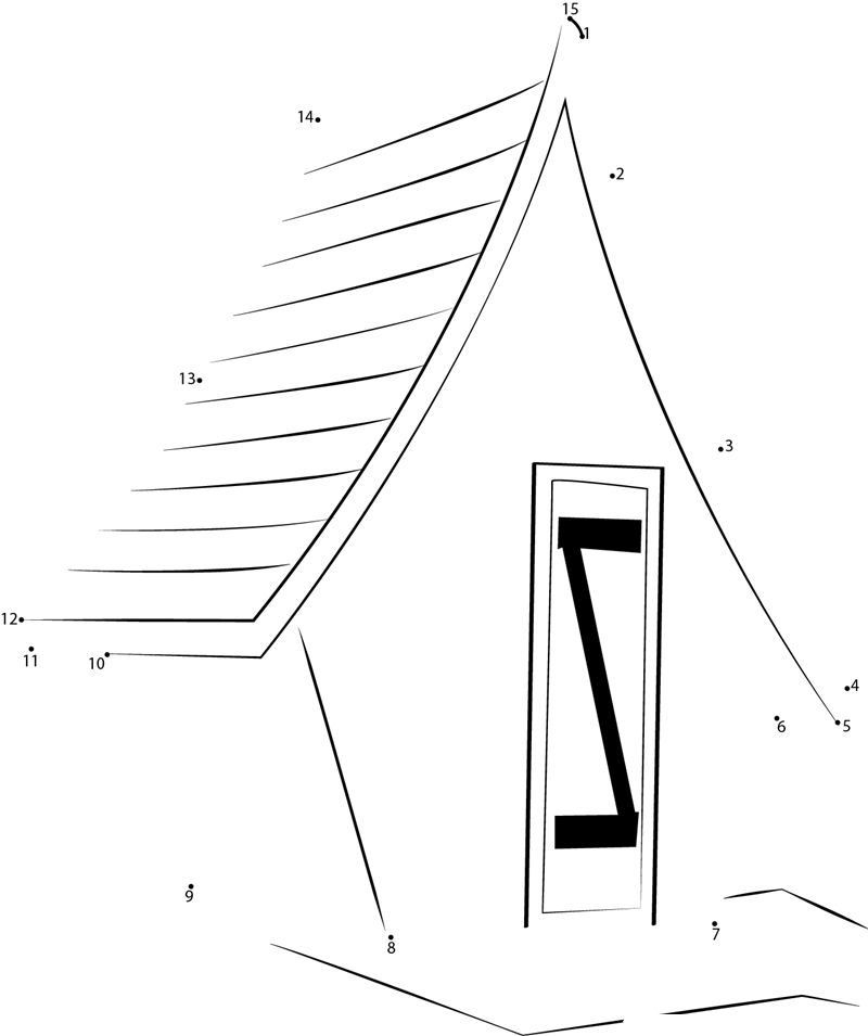 Fancy Shed printable dot to dot worksheet