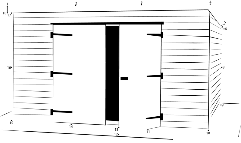 Pent Storage Shed dot to dot worksheets